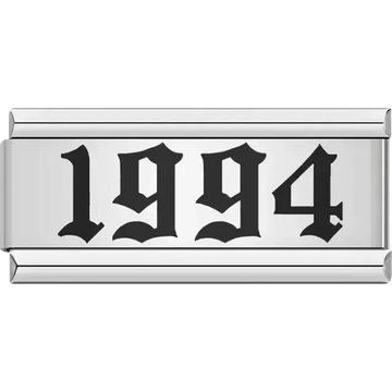 “1994” text in bold black Italian charm bracelet link