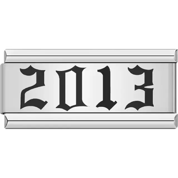 “2013” text in bold black Italian charm bracelet link