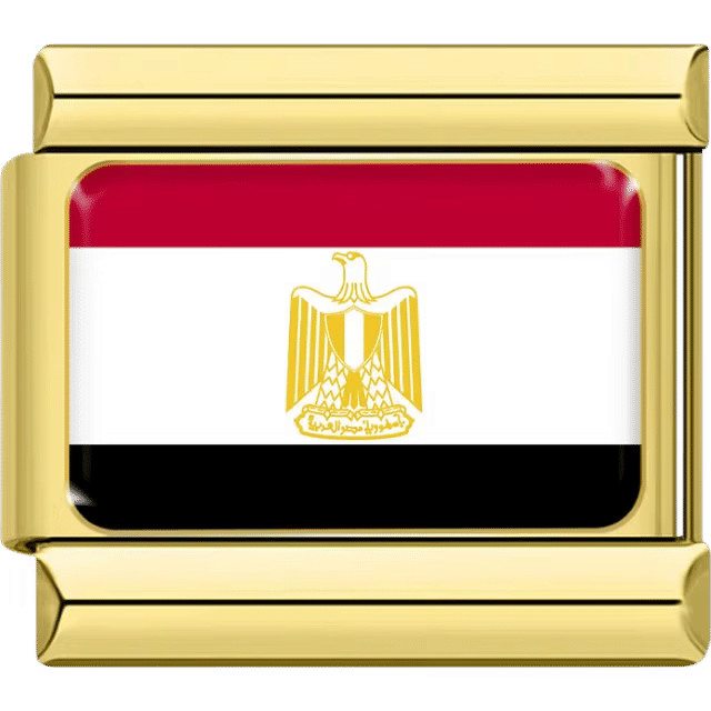 Egypt flag in gold Italian charm