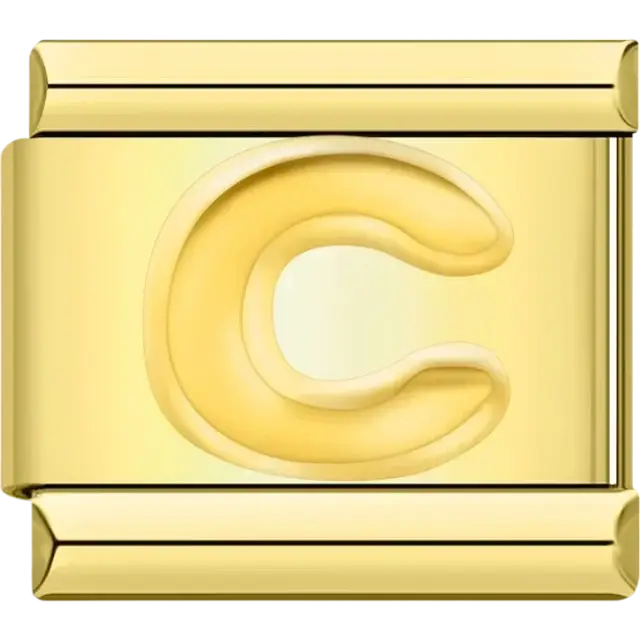 Letter C Italian charm bracelet link