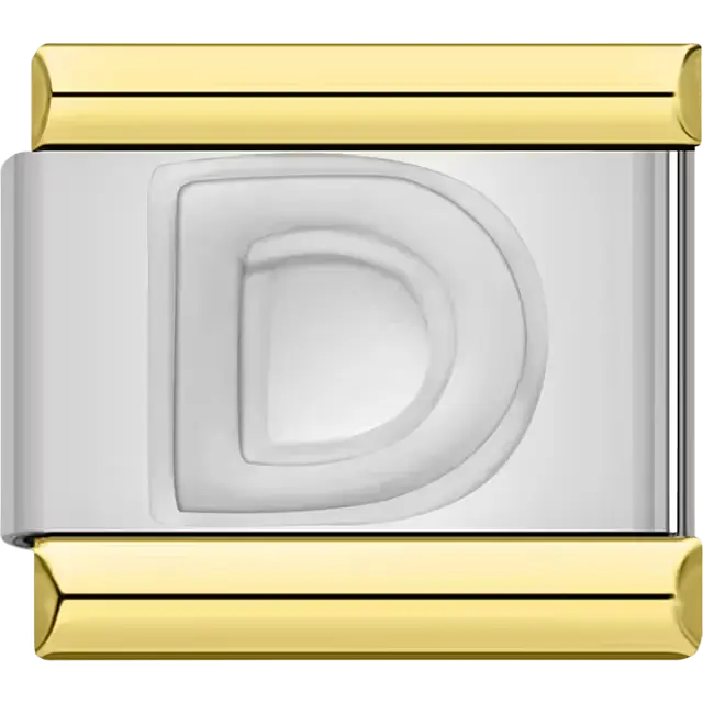 Letter D Italian charm bracelet link