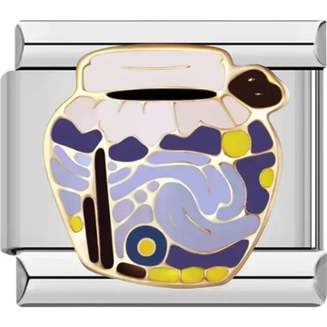 Vase with the starry night pattern Italian charm bracelet link