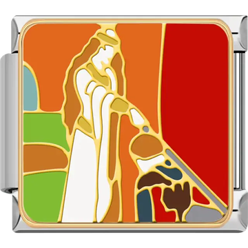 Medieval knight knighting ceremony historical artwork Italian charm bracelet link