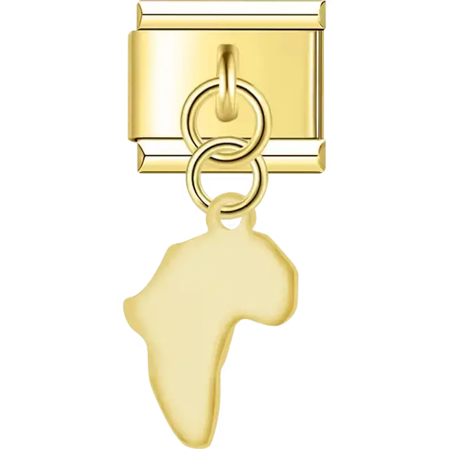 Africa continent outline dangle Italian charm bracelet link