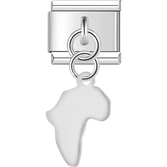 Africa continent outline dangle Italian charm bracelet link