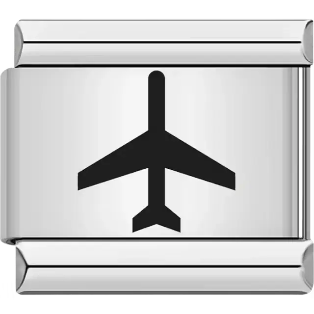 Airplane travel flight Italian charm bracelet link