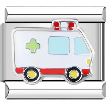 Ambulance Italian charm bracelet link