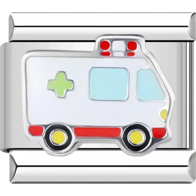 Ambulance Italian charm bracelet link