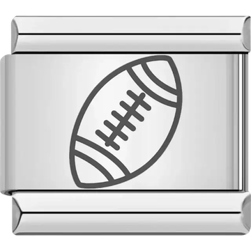 Black outline of an American football Italian charm bracelet link