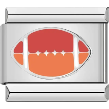 Orange and red football Italian charm bracelet link