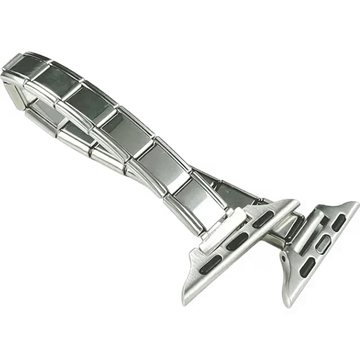 Silver Italian charm bracelet Apple Watch connector adapter