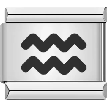 Aquarius zodiac sign Italian charm bracelet link