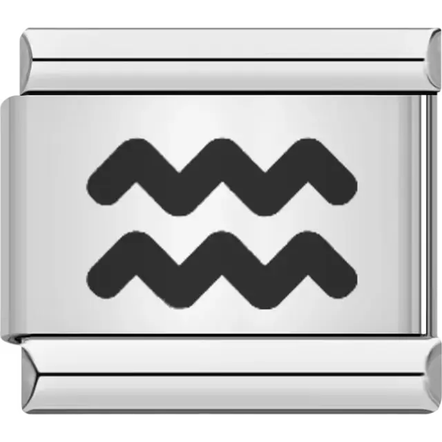 Aquarius zodiac sign Italian charm bracelet link