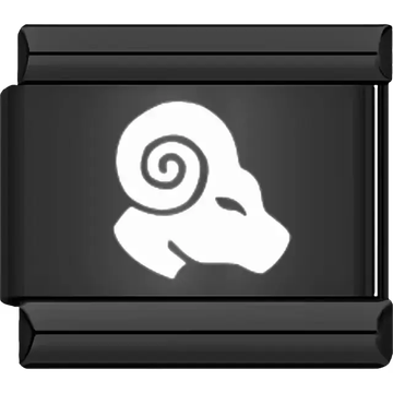 Black Aries zodiac symbol Italian charm bracelet link