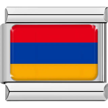 Armenian flag Italian charm bracelet link