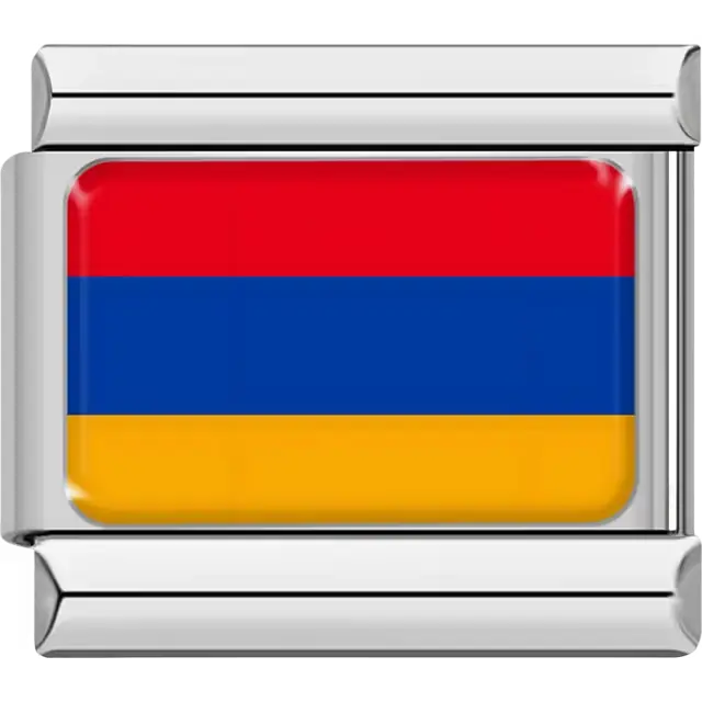 Armenian flag Italian charm bracelet link