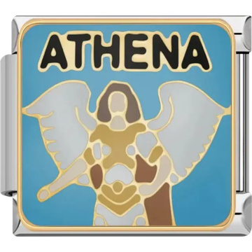 Athena winged figure design Italian charm bracelet link