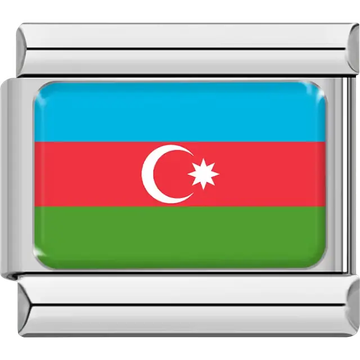 Azerbaijani flag Italian charm bracelet link