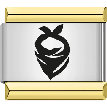 Black bandana silhouette design Italian charm bracelet link