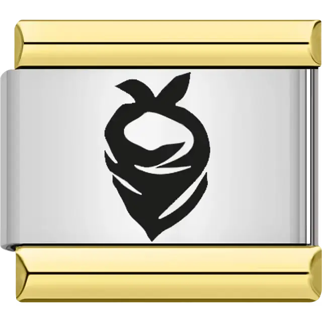 Black bandana silhouette design Italian charm bracelet link