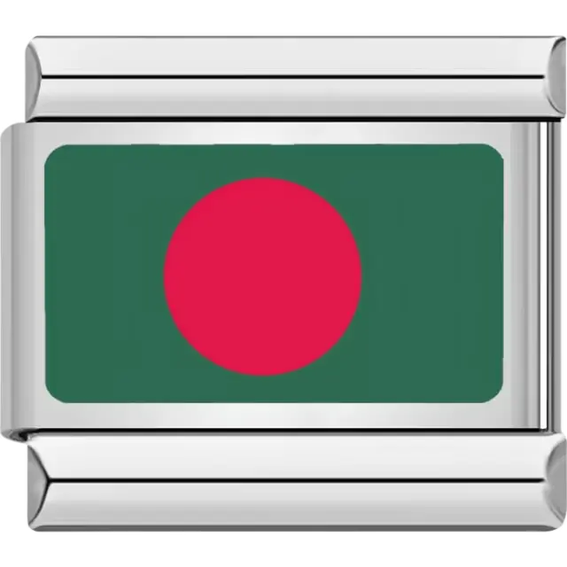Bangladeshi flag Italian charm bracelet link