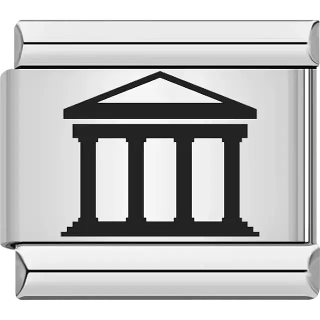 Bank building columns architecture Italian charm bracelet link