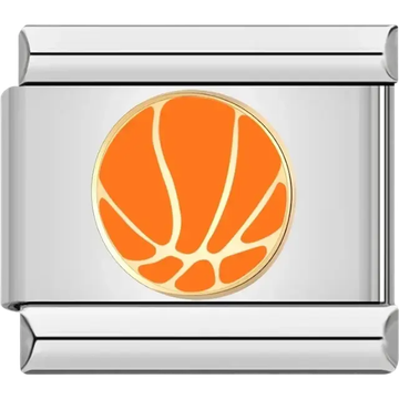 Orange basketball Italian charm bracelet link