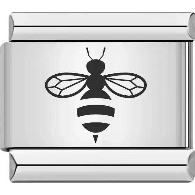 Black bee Italian charm bracelet link