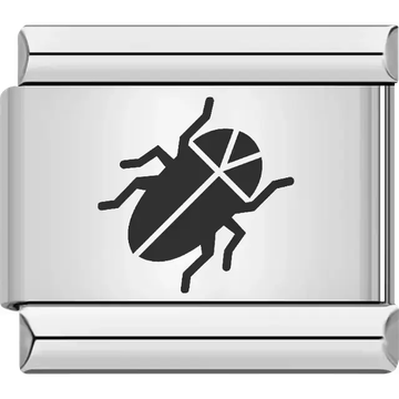 Black beetle Italian charm bracelet link