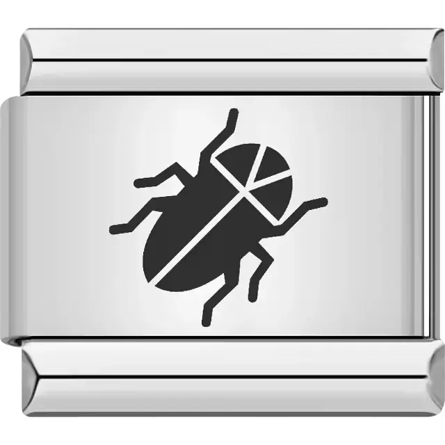 Black beetle Italian charm bracelet link