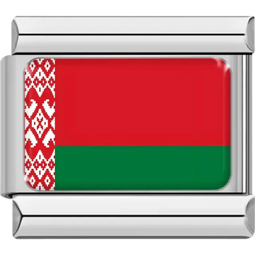 Belarusian flag Italian charm bracelet link