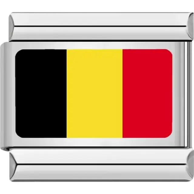 Belgian flag Italian charm bracelet link