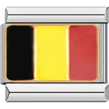 Belgian flag Italian charm bracelet link