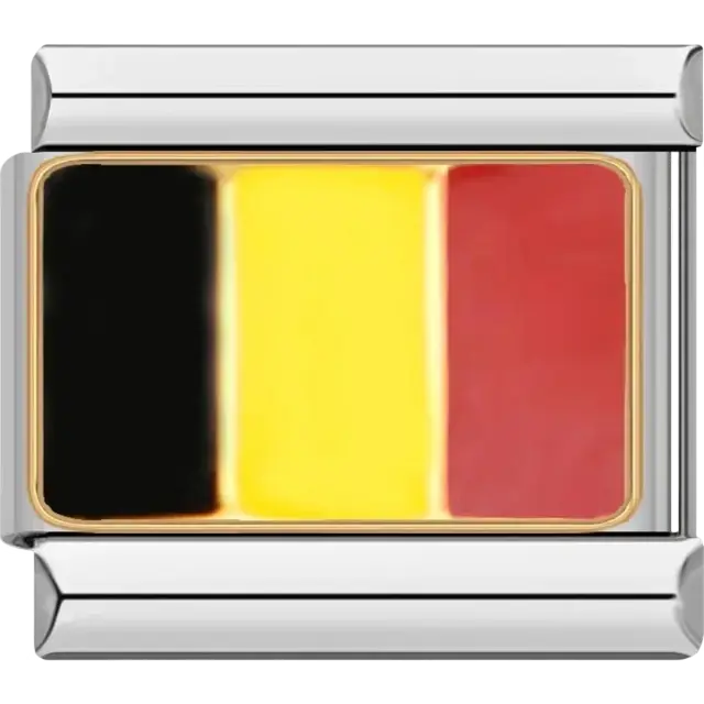 Belgian flag Italian charm bracelet link