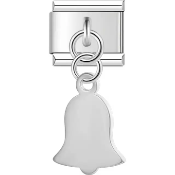 Bell-shaped dangle Italian charm bracelet link