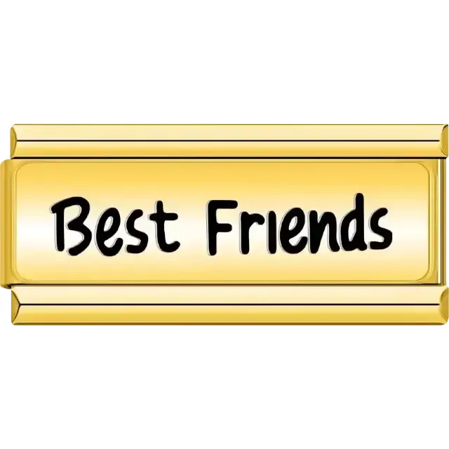 Bold black "Best Friends" text Italian charm bracelet link