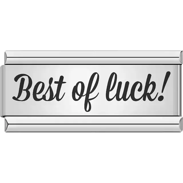 "Best of luck!" text Italian charm bracelet link