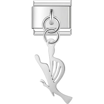 Bird cutout dangle Italian charm bracelet link