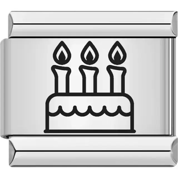 Birthday cake candles celebration Italian charm bracelet link