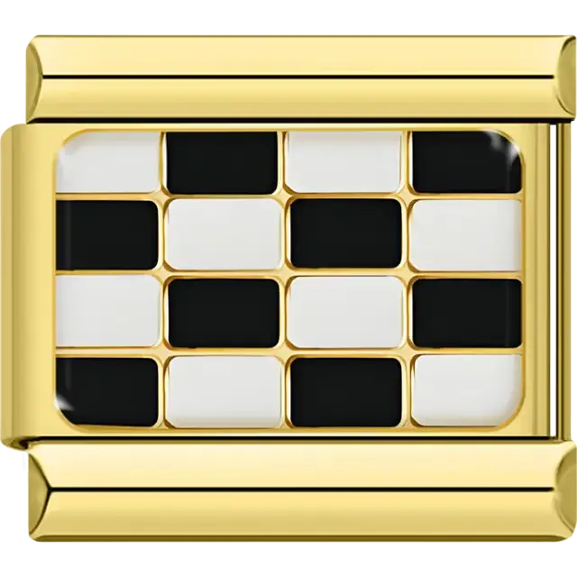 Checkered racing flag Italian charm bracelet link