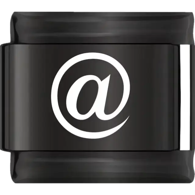 White at symbol on a black background Italian charm bracelet link