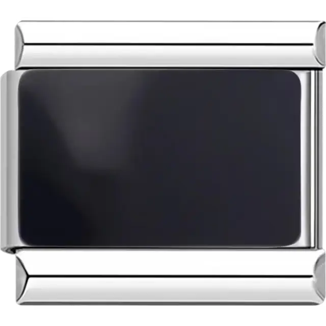 Black square Italian charm bracelet link
