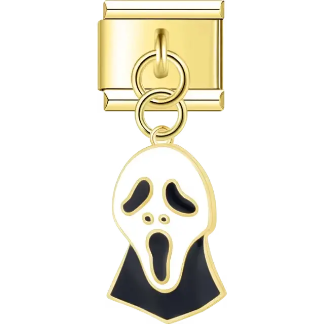 Black cloak dangle Italian charm bracelet link