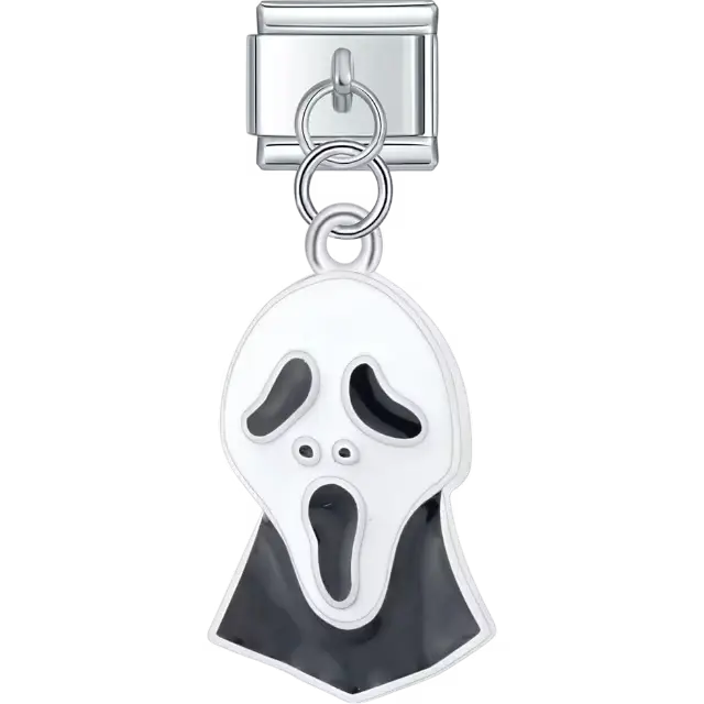 Black cloak dangle Italian charm bracelet link