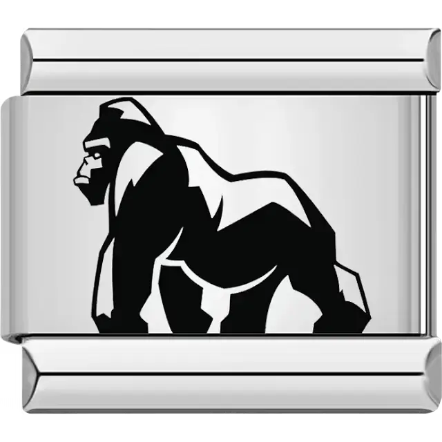 Black gorilla Italian charm bracelet link