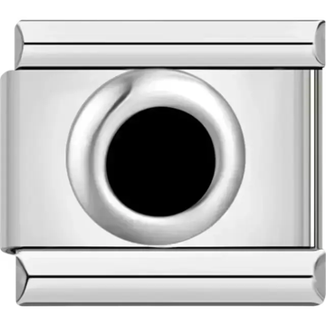 Black circular design Italian charm bracelet link