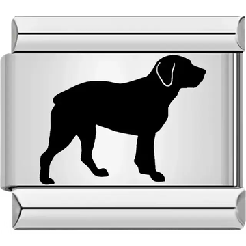 Black Labrador silhouette Italian charm bracelet link