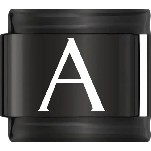 White uppercase letter A on a black background Italian charm bracelet link