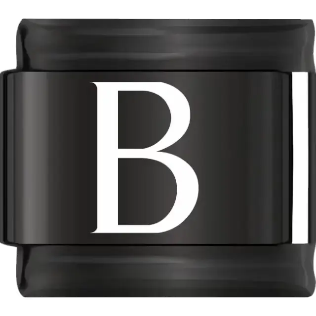 White uppercase letter B on a black background Italian charm bracelet link