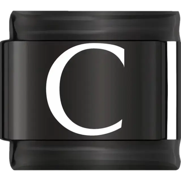 White uppercase letter C on a black background Italian charm bracelet link